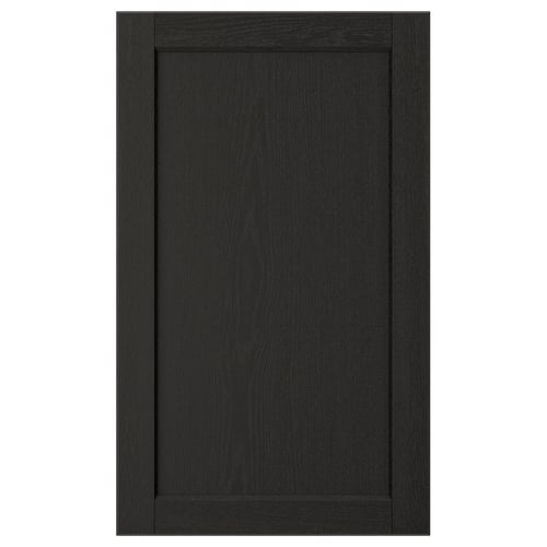 LERHYTTAN kitchen cabinet door in dark wood with traditional design.