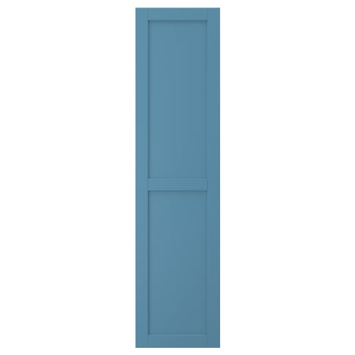 LERHYTTAN blue kitchen cabinet, rectangular shape with bevelled edges and veneer panel, birch wood.