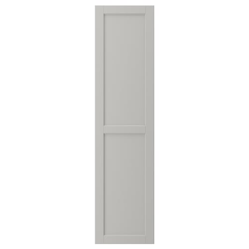 LERHYTTAN light grey kitchen door, solid wood frame with inset panel, rustic design.