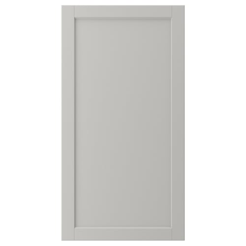 LERHYTTAN: light grey cabinet door with bevelled edges and veneer panel.