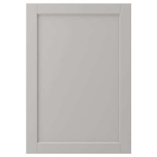 LERHYTTAN grey kitchen cabinet door, solid wood frame with bevelled edges, traditional design.