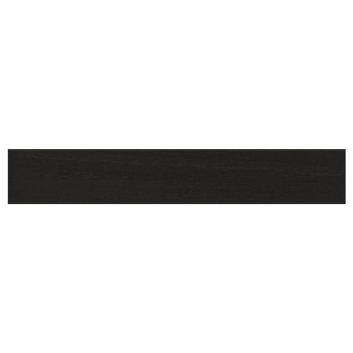 Black rectangular wooden panel with bevelled edges, solid ash.