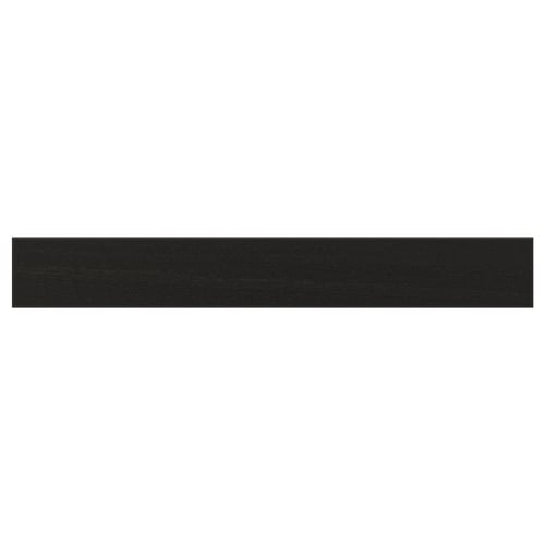 Black rectangular wooden panel, bevelled edges, solid ash wood.