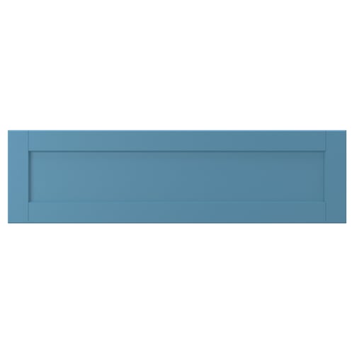 LERHYTTAN drawer front, blue, birch veneer, rectangle, rustic charm.