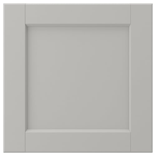 LERHYTTAN light grey kitchen cabinet with solid wood frame and inset veneer panel, classic design.