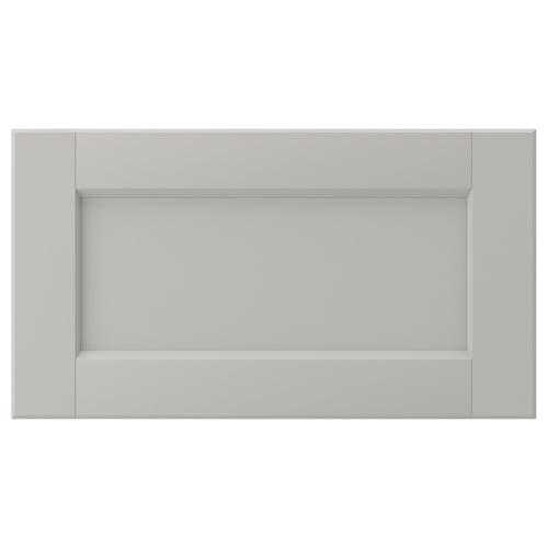 LERHYTTAN light grey traditional kitchen cabinet with solid wood frame and bevelled edges.