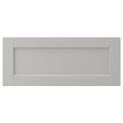LERHYTTAN drawer front, light grey, solid wood frame, bevelled edges, classic design.