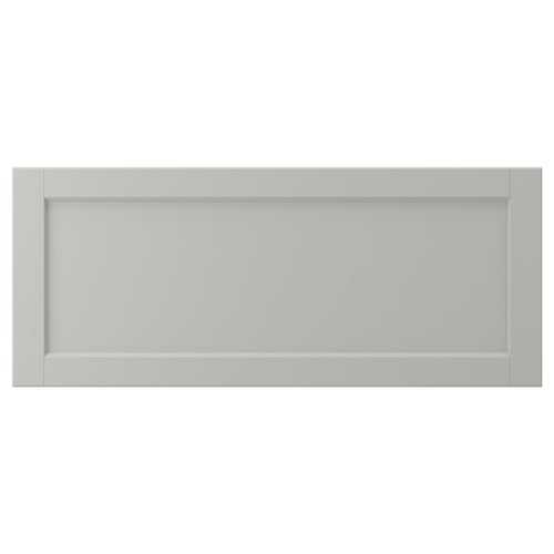 LERHYTTAN light grey kitchen drawer. Solid wood frame with bevelled edges and veneer panel. Classic design, birch material.