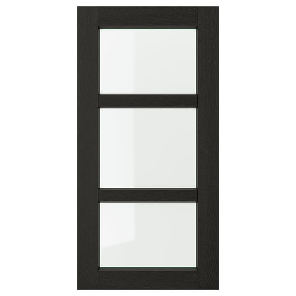 LERHYTTAN Glass door, black stained, 15x30 "