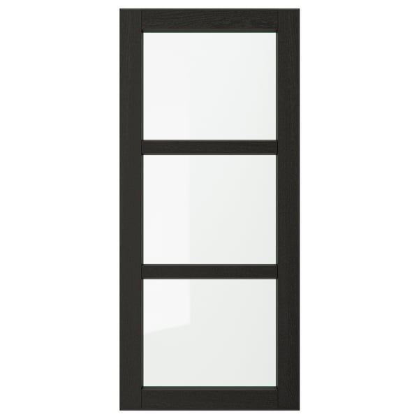 LERHYTTAN Glass door, black stained, 18x40 "