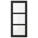 LERHYTTAN Glass door, black stained, 18x40 "