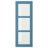 LERHYTTAN Glass door, blue, 15x40 "