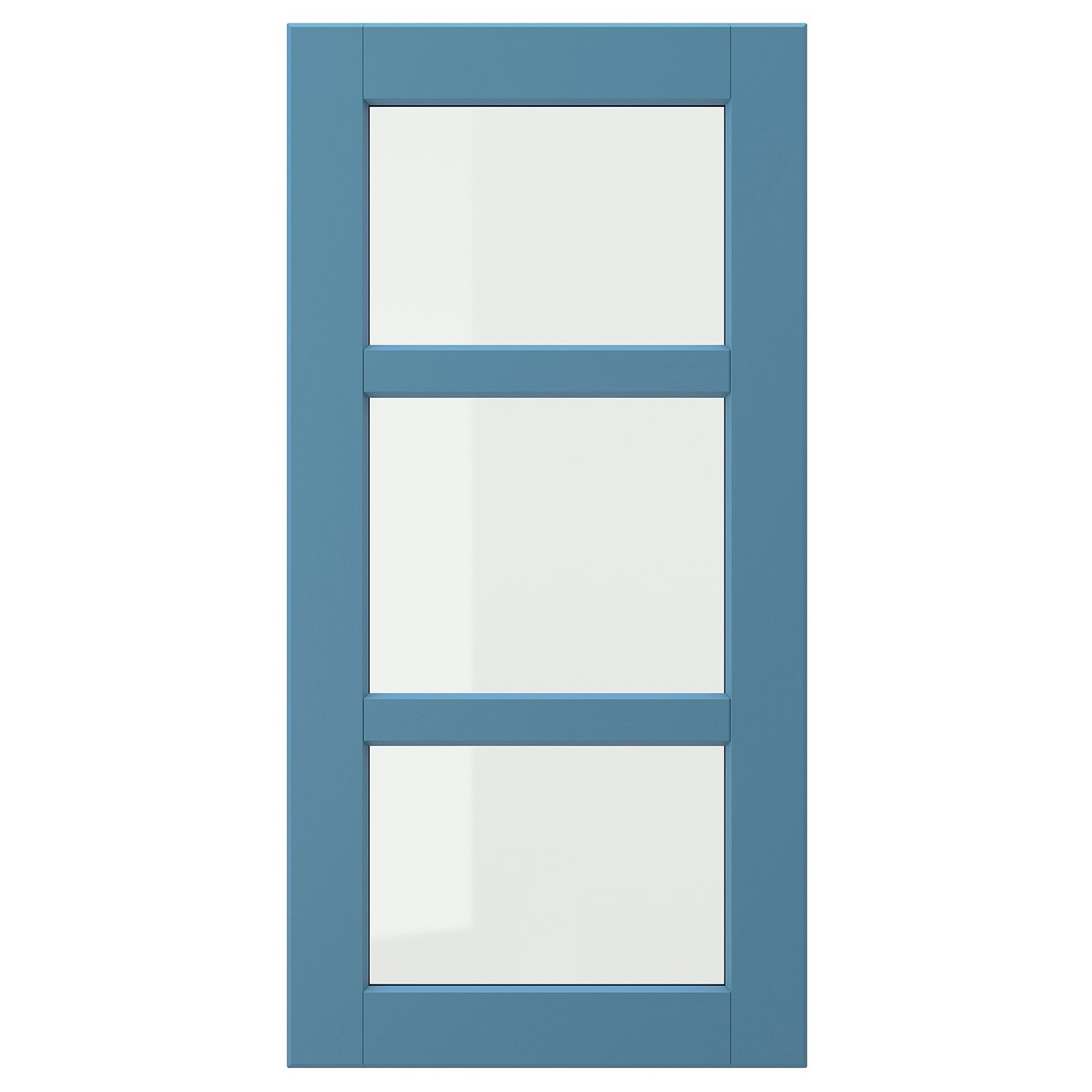LERHYTTAN glass door, blue, 15x30