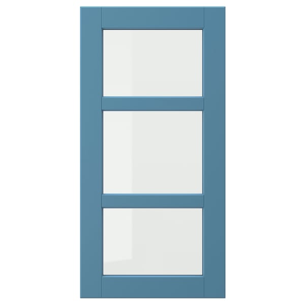 LERHYTTAN Glass door, blue, 15x30 "