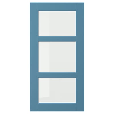 LERHYTTAN Glass door, blue, 15x30 "