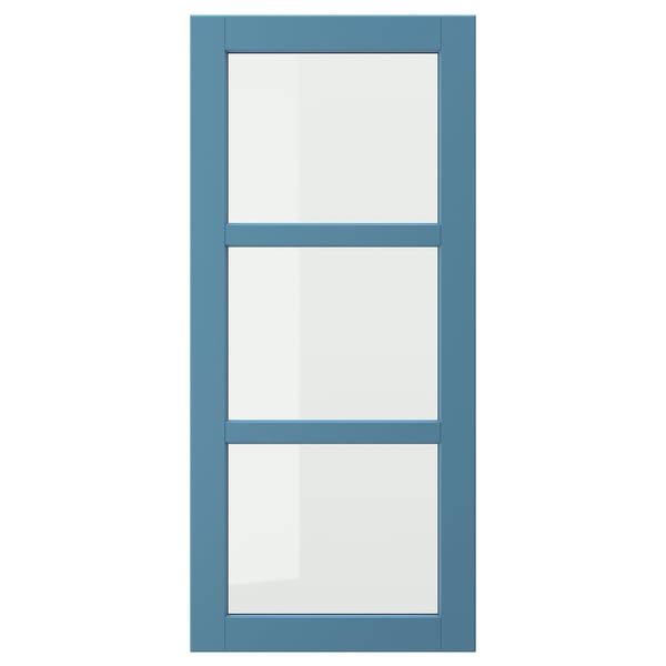 LERHYTTAN Glass door, blue, 18x40 "