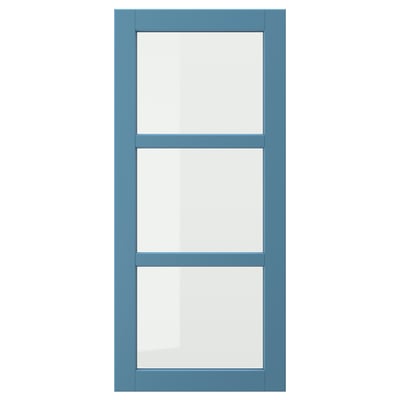 LERHYTTAN Glass door, blue, 18x40 "