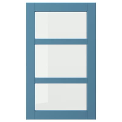 LERHYTTAN Glass door, blue, 18x30 "