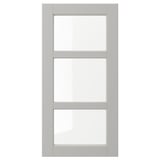 LERHYTTAN Glass door, light gray, 15x30 "