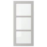 LERHYTTAN Glass door, light gray, 18x40 "