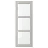 LERHYTTAN Glass door, light gray, 15x40 "