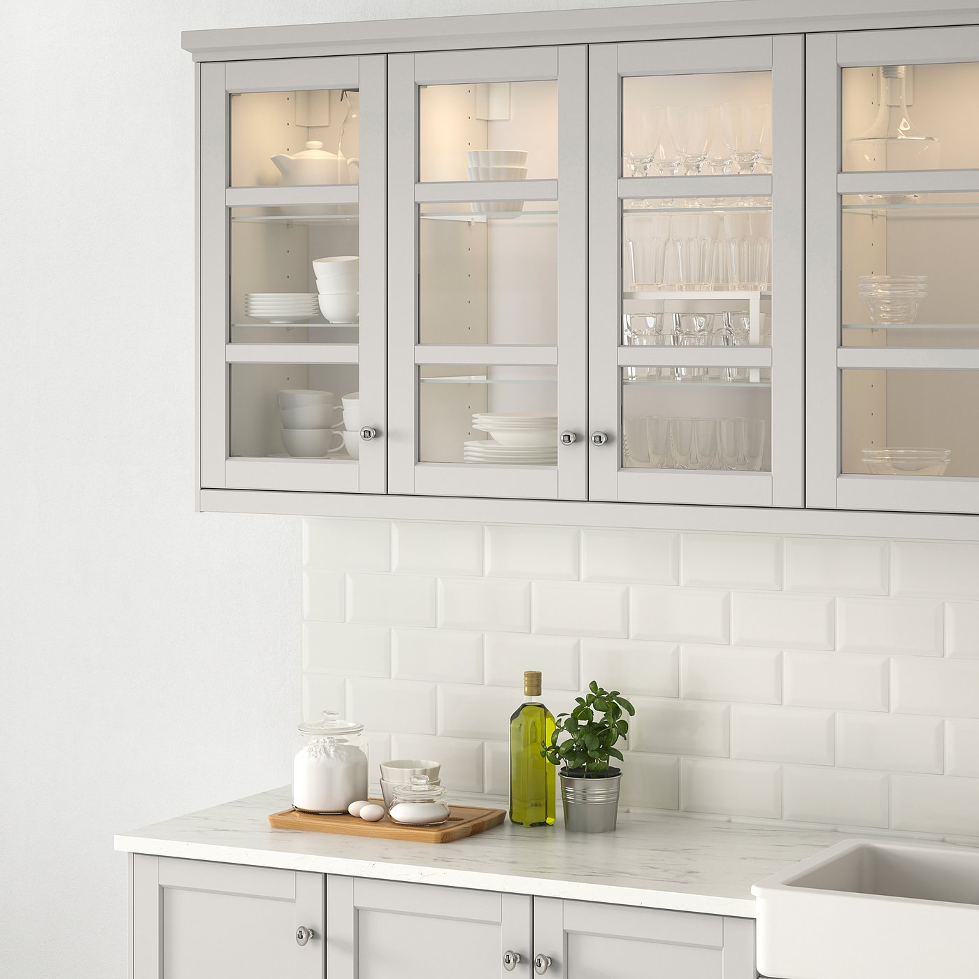 Lerhyttan Glass Door Light Gray 18x30 Ikea