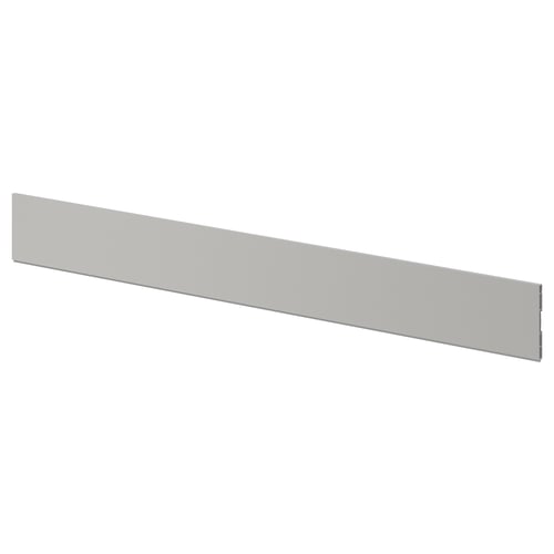 LERHYTTAN light grey kitchen plinth, wooden with bevelled edges, rectangular.