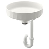 LERSJÖN Countertop sink w water trap, white, 15x5 1/2 "