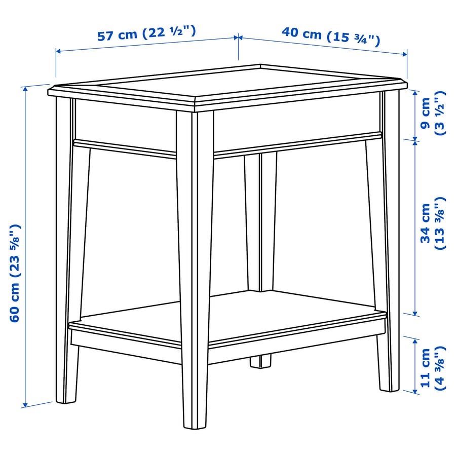 LIATORP side table, white/glass, 221/2x153/4" IKEA