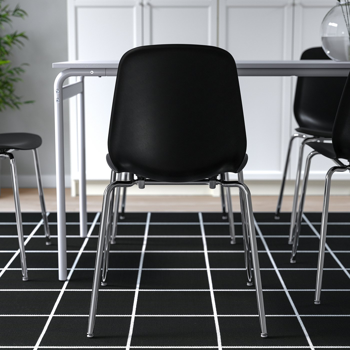 LIDÅS chair, black/Sefast chrome plated - IKEA