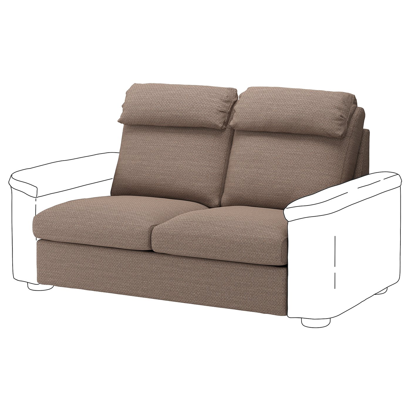 Lidhult Loveseat Sleeper Section Lejde Beige Brown Ikea