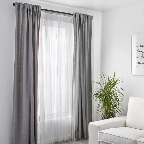 LILL Sheer curtains, 1 pair, white, 110x98" IKEA