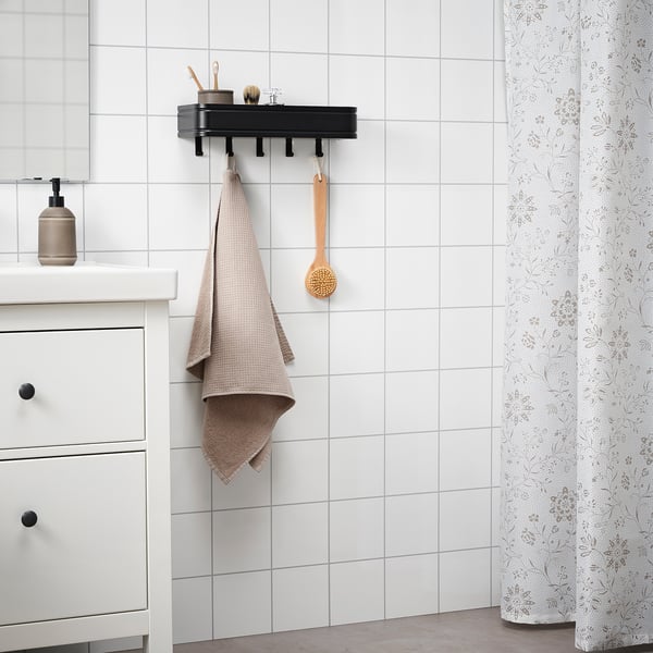 LILLASJÖN Wall shelf with 5 hooks - IKEA