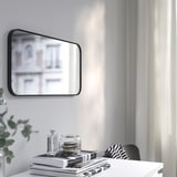 LINDBYN Mirror, black, 11x23 5/8 "