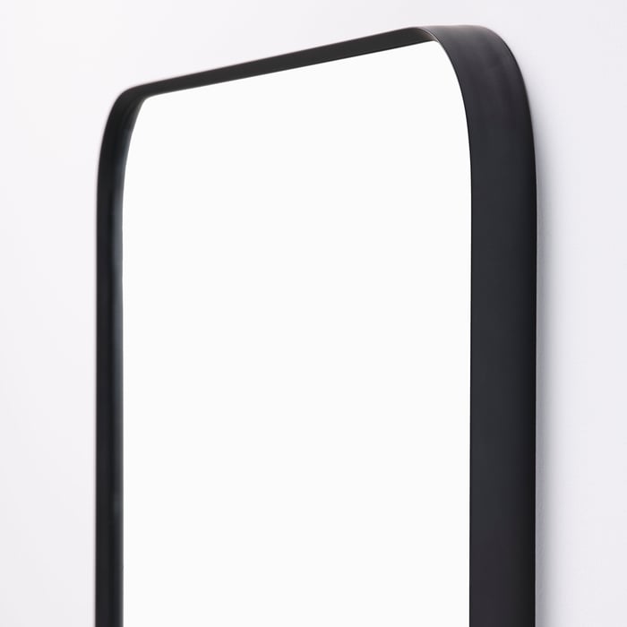 LINDBYN mirror with shelf, black, 153/4x311/2" IKEA