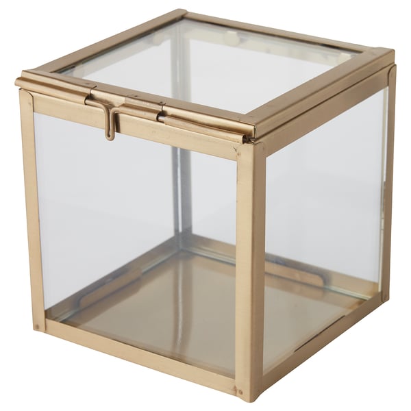 Lindrande Decorative Box Clear Glass Brass Color Length 4 Ikea
