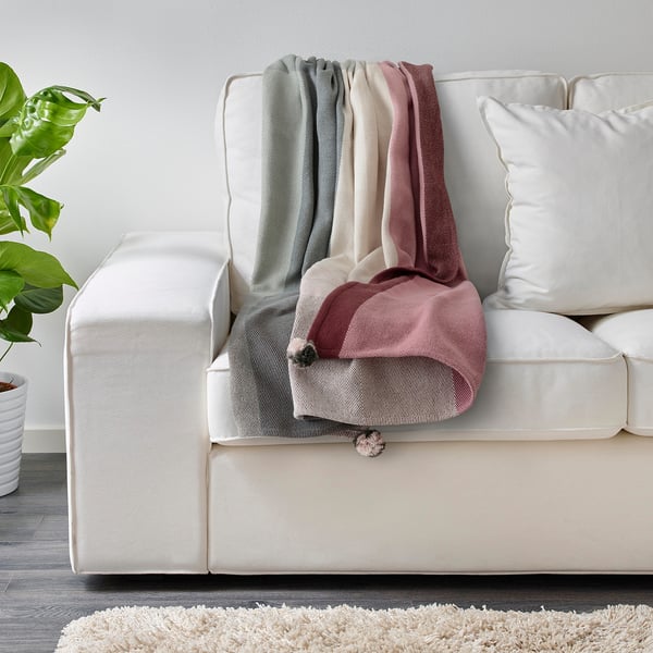 LINDSVÄRMARE throw, multicolor handmade, 43x67" IKEA