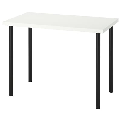 LINNMON / ADILS Table, white/black, 39 3/8x23 5/8 "