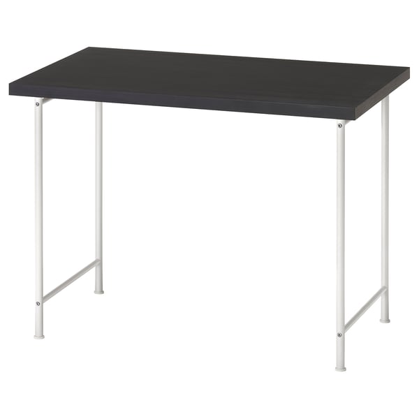 LINNMON / SPÄND Desk, black-brown/white, 39 3/8x23 5/8 "