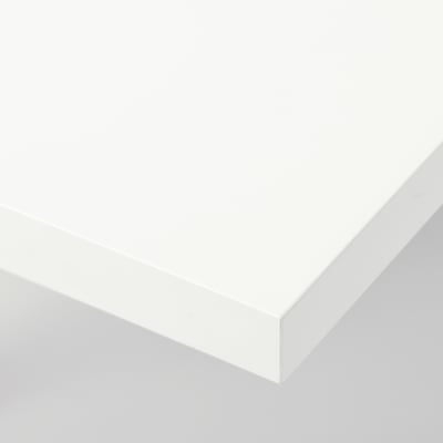 Smooth, crisp white tabletop with clean edges. High-quality finish, ready for custom setup.