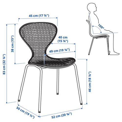 Illustration with measurements for the product: LISABO.