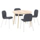 LISABO / KARLPETTER Table and 4 chairs, ash veneer/Gunnared medium grey white, 41 3/8 "