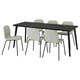 LISABO / KARLPETTER Table and 6 chairs, black/Gunnared light green black, 78 3/4x30 3/4 "