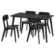 LISABO / LISABO Table and 4 chairs, black/black, 55 1/8x30 3/4 "