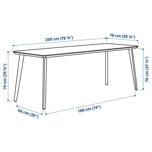 Illustration with measurements for the product: LISABO.