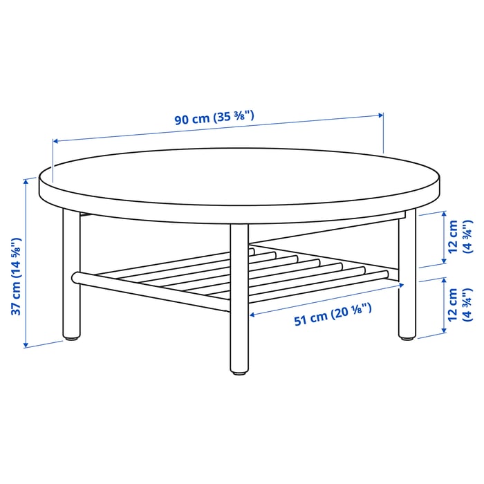 LISTERBY coffee table, dark brown beech veneer, 353/8" IKEA