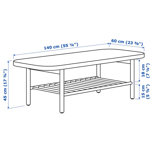 Listerby Coffee Table White Stained Oak 55 1 8x23 5 8 Ikea
