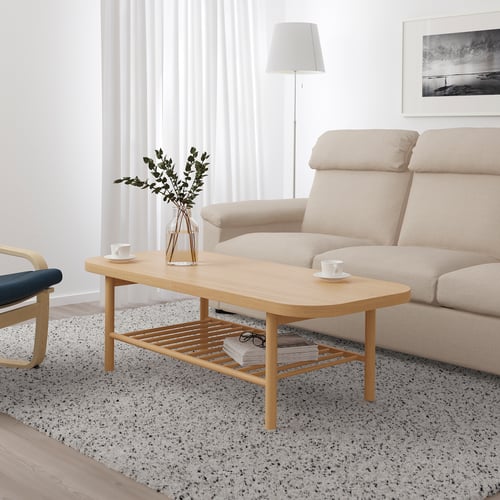 LISTERBY Coffee table, white stained oak, 55 1/8x23 5/8" IKEA