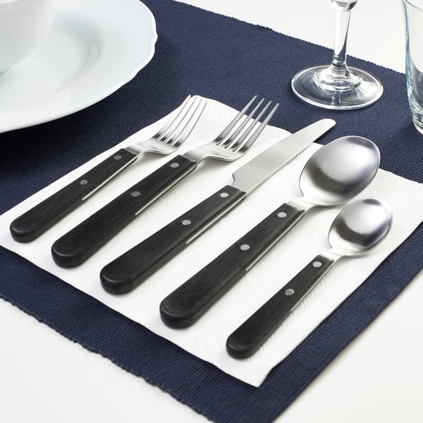 LIVNÄRA 20-piece flatware set, black - IKEA