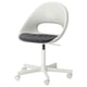 LOBERGET / MALSKÄR Swivel chair + pad, white/dark gray